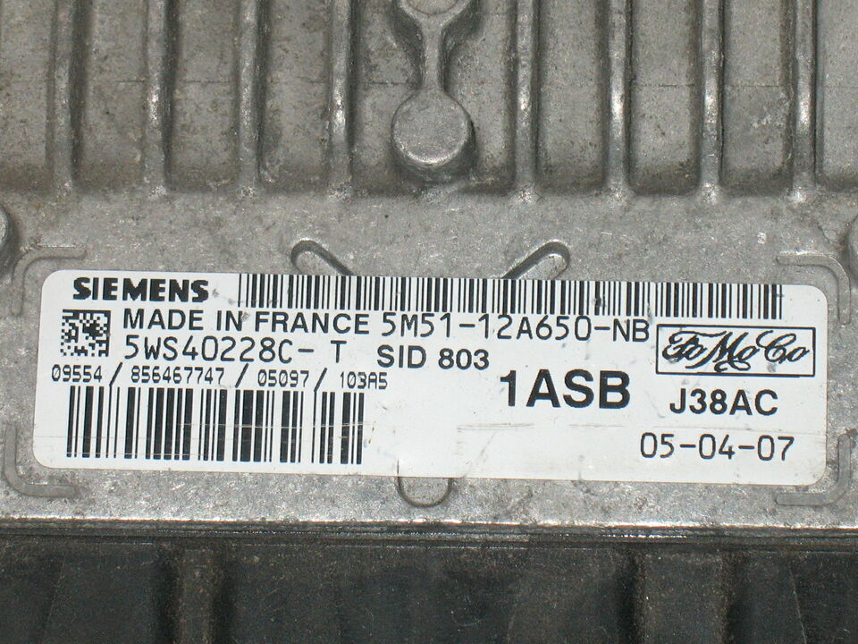 ECU FORD FOCUS 2.0 TDCI SIEMENS 5WS40228C-T 5M51 12A650-NB 1ASB