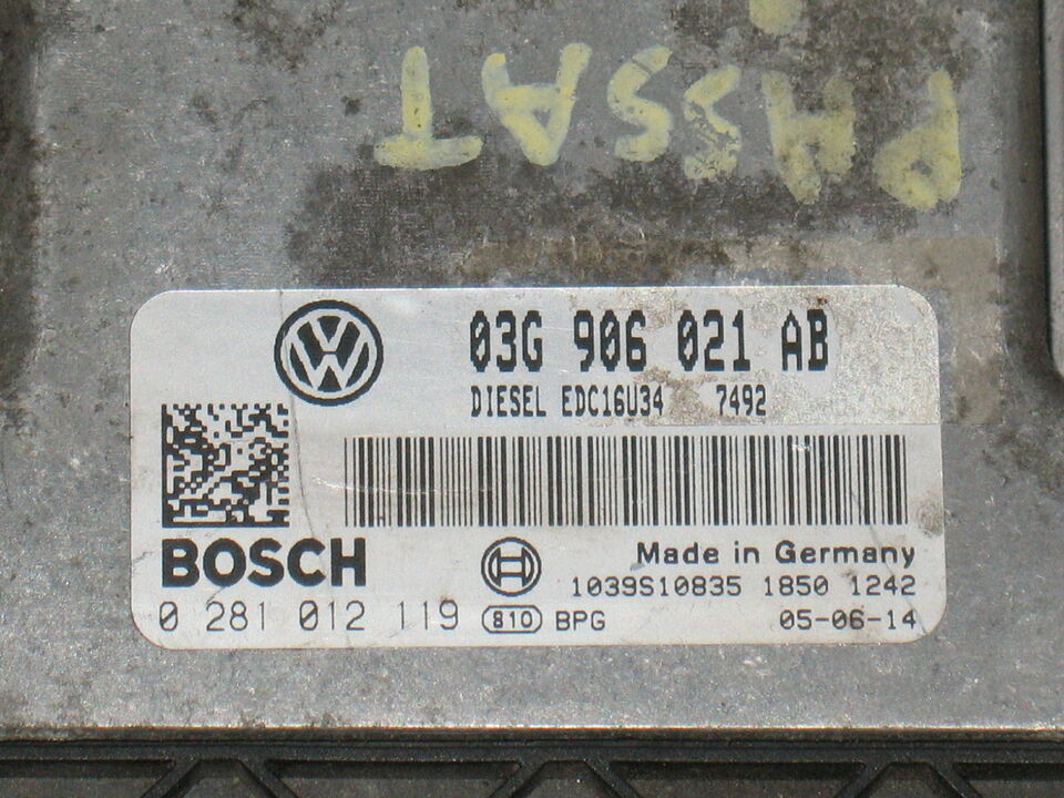 ECU VOLKSWAGEN PASSAT 2.0 TDI 0281012119 03G906021AB EDC16U34B