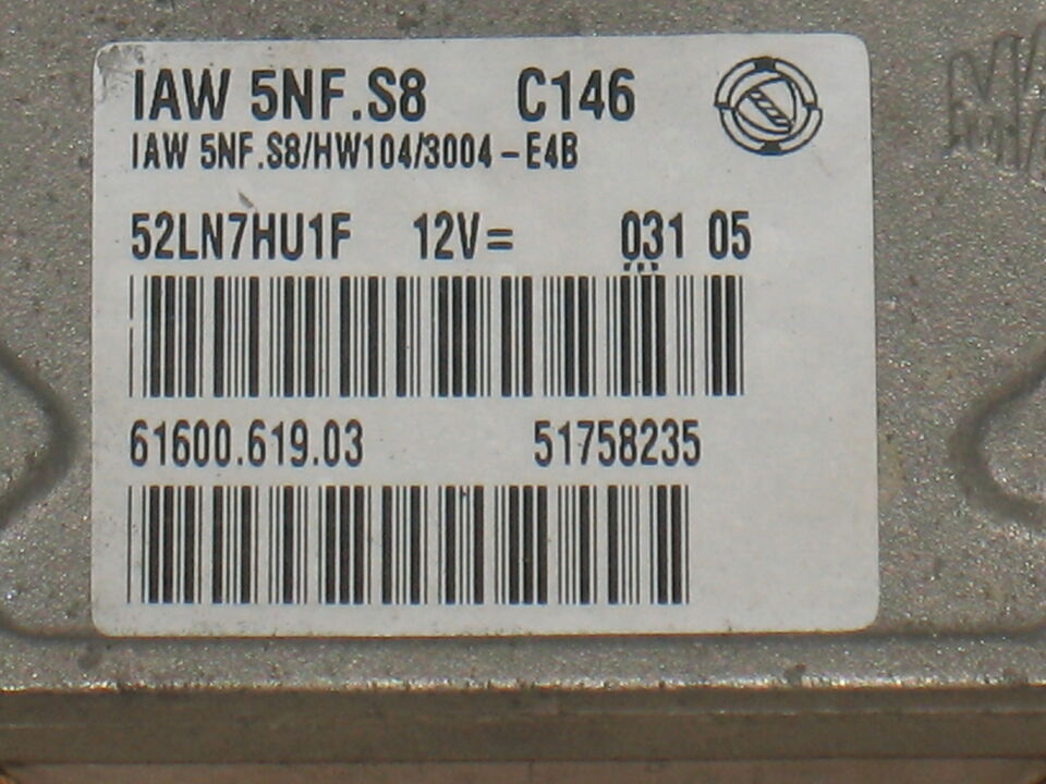 Ecu centralina fiat panda 4X4 1.2 iaw 5nf.s8 51758235 hw104