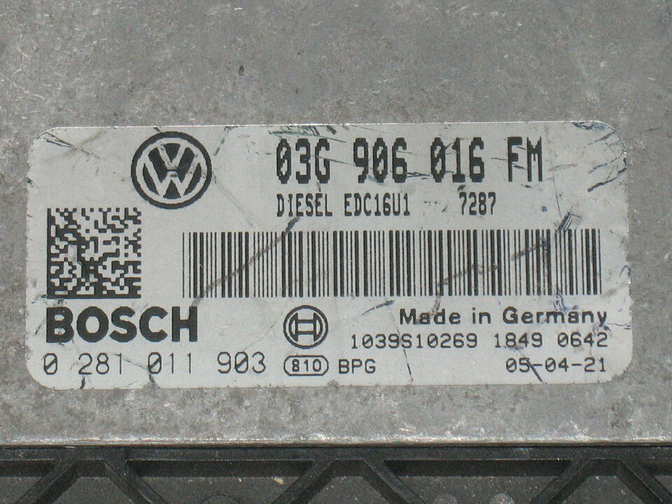 ECU VW GOLF JETTA 2.0 TDI BOSCH 0281011903 03G906016 FM