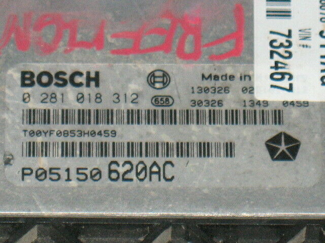 ECU FIAT FREEMONT CHRYSLER 2.0 JTDM 0281018312 P05150620AC EDC17C49