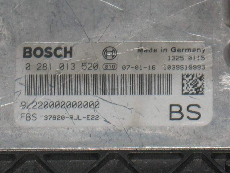 ECU HONDA FRV FR-V 2.2 EDC16C7 10.22 0281013520 1039S19993 BS