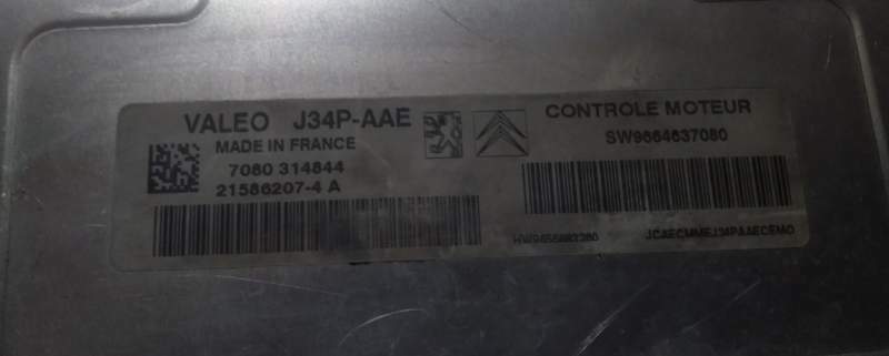 ECU CITROEN PEUGEOT VALEO J34P-AAE SW 9664637080 HW 9655883280