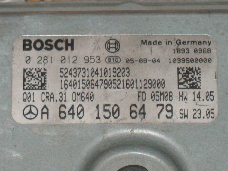 ECU MERCEDES BOSCH 0281012953 A6401506479 EDC16C32 CRA 31