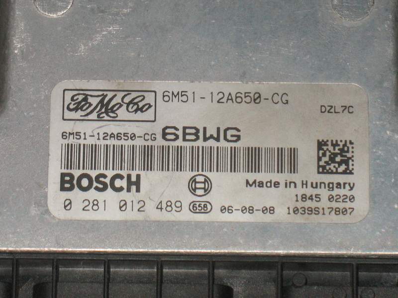Ford Focus 1.6 TDCI ECU 0281012489 6M51-12A650-CG 6BWG 2 EDC 16C34-4.33