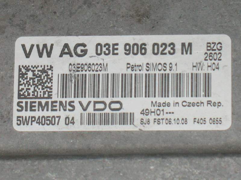 ECU VW SEAT IBIZA 1.2 VDO 5WP4050704 03E906023 M 03E906023M