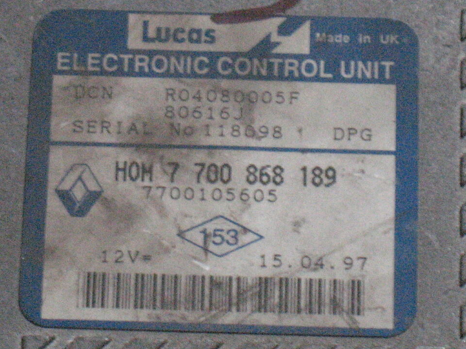 ECU RENAULT SCENIC 1.9 TDI, R04080005F HOM 7700868189