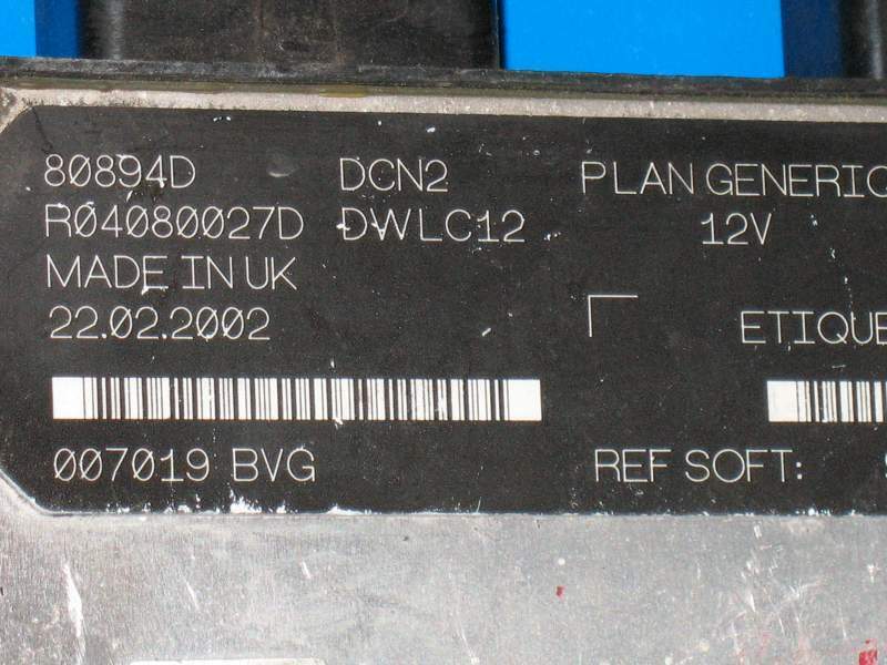 Ecu LUCAS R04080027D, PSA 9641390180, SOFT 9646260380