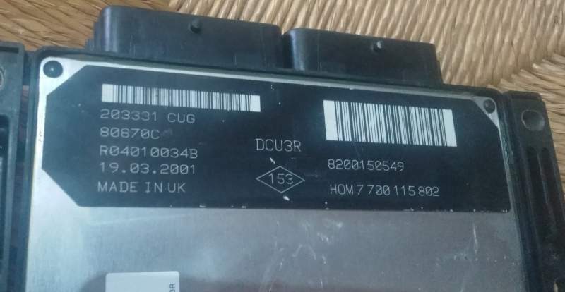 ECU RENAULT 1.9 D R04010034B 8200150549 DCU3R HOM7700115802