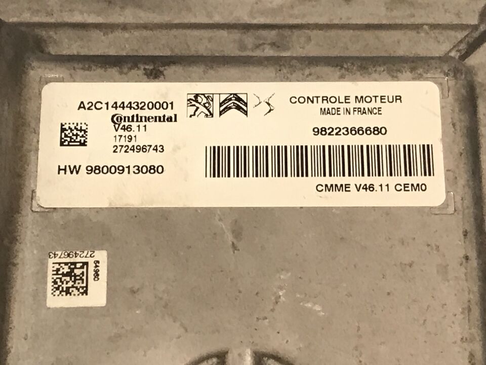 ECU Peugeot 208 C3 9822366680 HW9800913080 A2C1444320001 V46.11