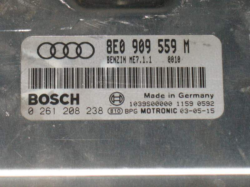 ECU AUDI A4 A6 3.0 V6 BOSCH 0261208238 8E0909559M ME7.1.1