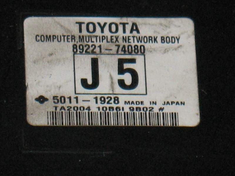 ECU TOYOTA BODY Modulo Controllo Unità 89221-74080 5011-1928