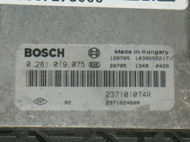 ECU RENAULT MEGANE SCENIC 1.6 0281019075 237101074R EDC17C42