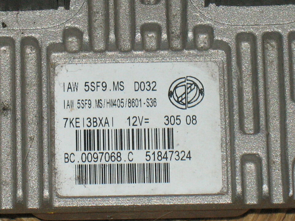 ECU CENTRALINA FIAT 500 1.2 IAW 5SF9.MS 51847324 HW405