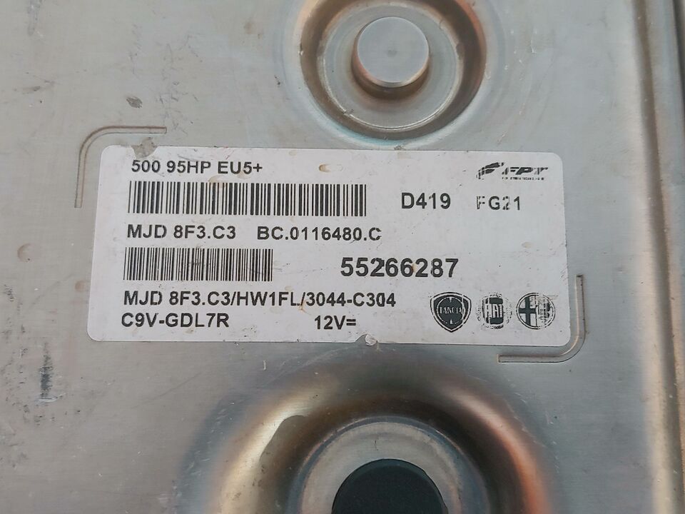 Ecu nemo fiat 500 1.3 95cv 55266287 55255194 mjd 8f3.c3 hw1fl