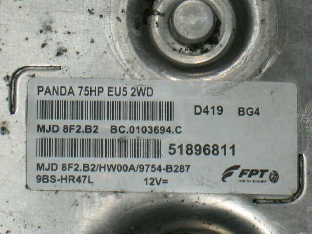 ECU Panda 1.3JTD 51896811 8F2.B2 HW00A 9754-B287D419 51896811
