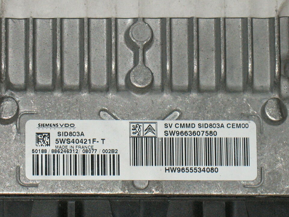 ECU CITROEN PEUGEOT 1.6 HDI 5WS40421F-T SW9663607580 SID803A