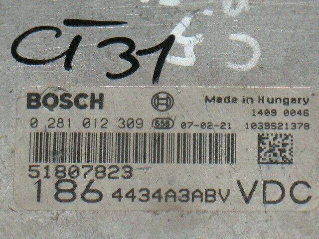 ECU FIAT MULTIPLA 1.9 JTD 0281012309 51807823 EDC16.C39