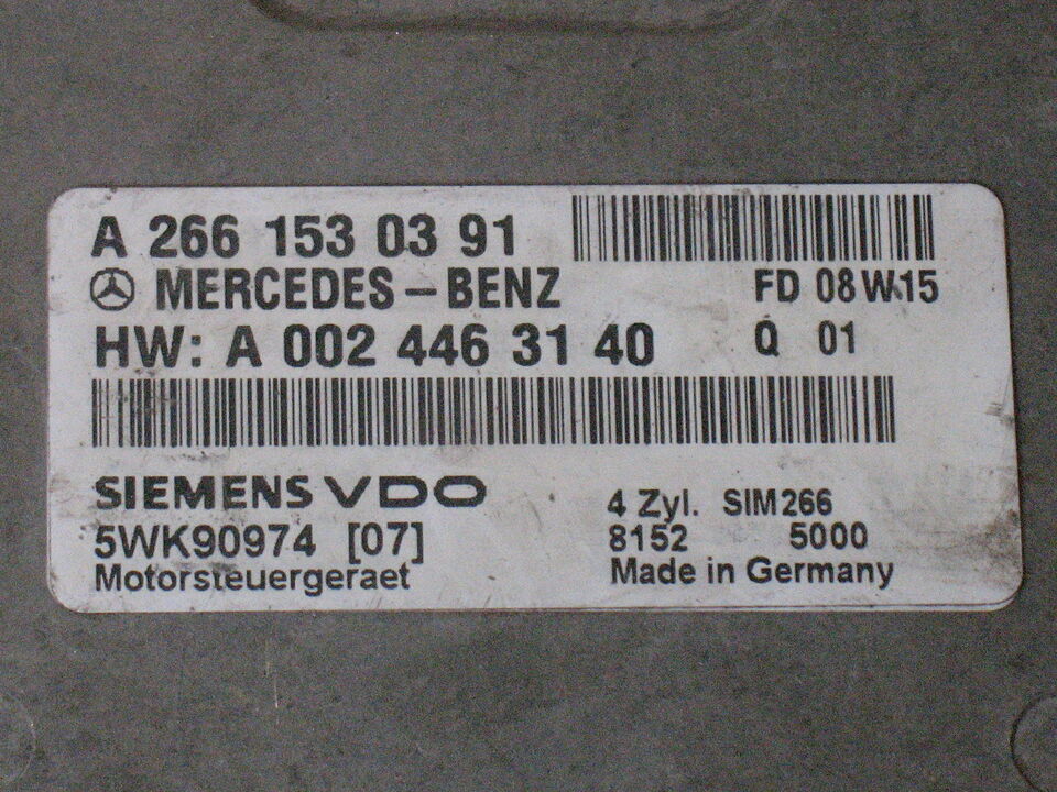 A2661530391 a0024463140 ECU MERCEDES-BENZ CLASSE A (W169) 1.5 B