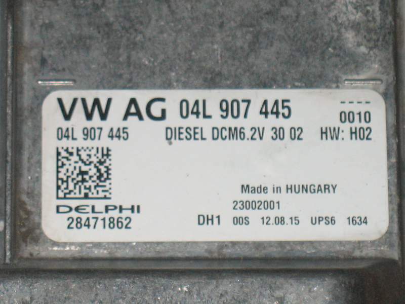 Ecu VW GOLF 7 VII GT ST DIESEL DCM6.2V AG 04L907445 28471862