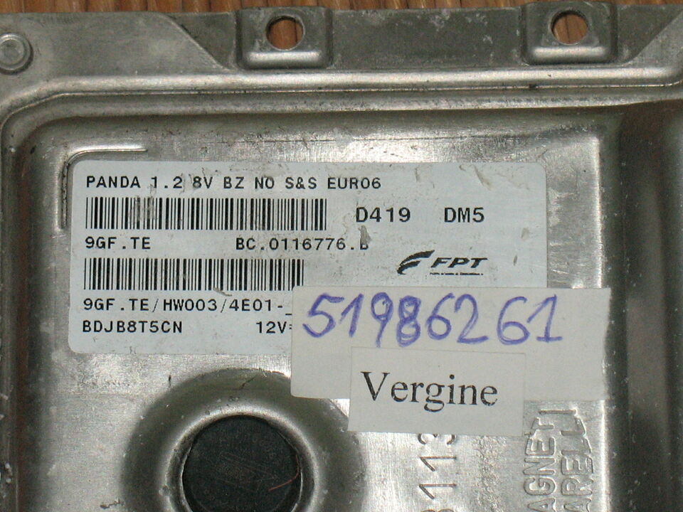 Ecu centralina fiat panda 1.2 8v 51986261 9gf.te hw003 9GF