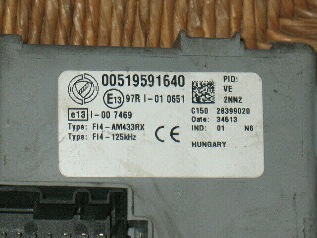 ECU BODY COMPUTER FIAT 500 00519591640 519591640 28399020 BLU