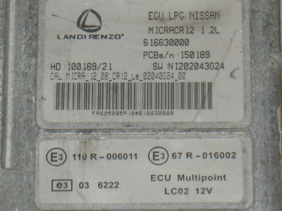 ECU Landi renzo Nissan LPG 616630000 MicraCR12 WS:NI202043G24