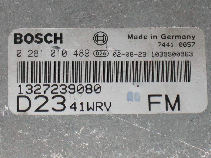 ECU FIAT DUCATO 2.3 BOSCH 0281010489 1327239080 EDC 15C7-2.23