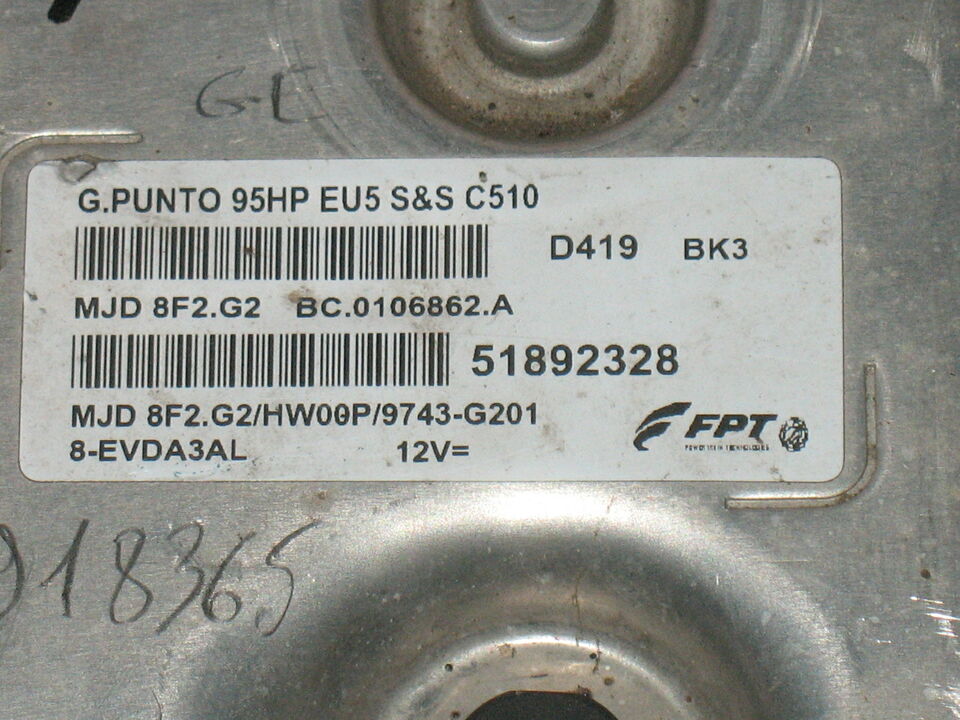 FIAT PUNTO FPT 51892328 8F2.G2 HW00P 9743-G201 8F2 G2 HW00P