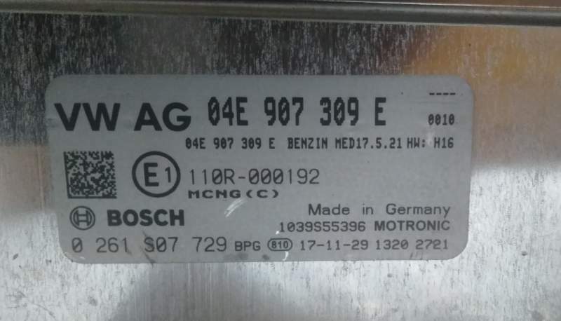 ECU GOLF 7 1.4 TSI 0261S07729 04E907309E MED17.5.21 HW H16