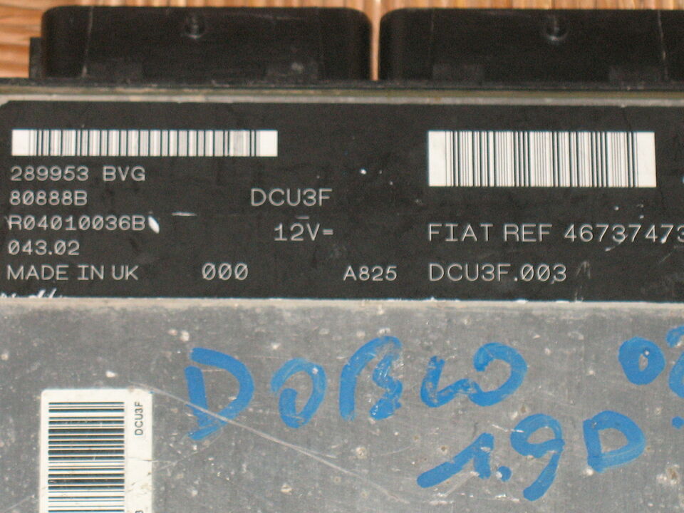 ECU DOBLO' 1.9 FIAT REF 46737473 DCU3F.003 80888B R04010036B