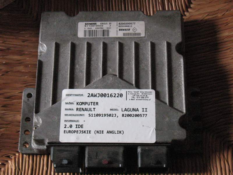 ECU Renault Laguna 2.0 8200200577, S110919502 J, 8200086810