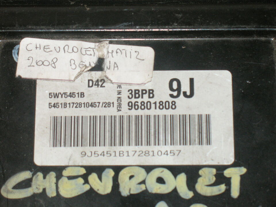 ECU CHEVROLET MATIZ 1.0 96801808 3BPB 9J 5WY5451B D42