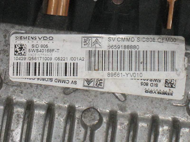 ECU Siemens SID 805 5WS40168F-T 9659188880 Citroen C3 1.4