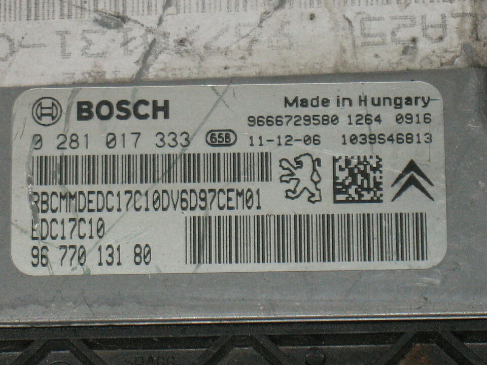 ECU CITROEN C3 PICCASO 1.6 HDI 0281017333 9677013180 9666729580