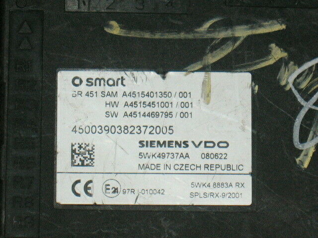 BODY SMART FORTWO SAM A4515401350 001 A4515451001 5WK49737AA