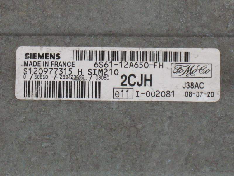 ECU FORD FIESTA SIEMENS S120977315 D, FoMoCo 6S61-12A650-FD 2CJH