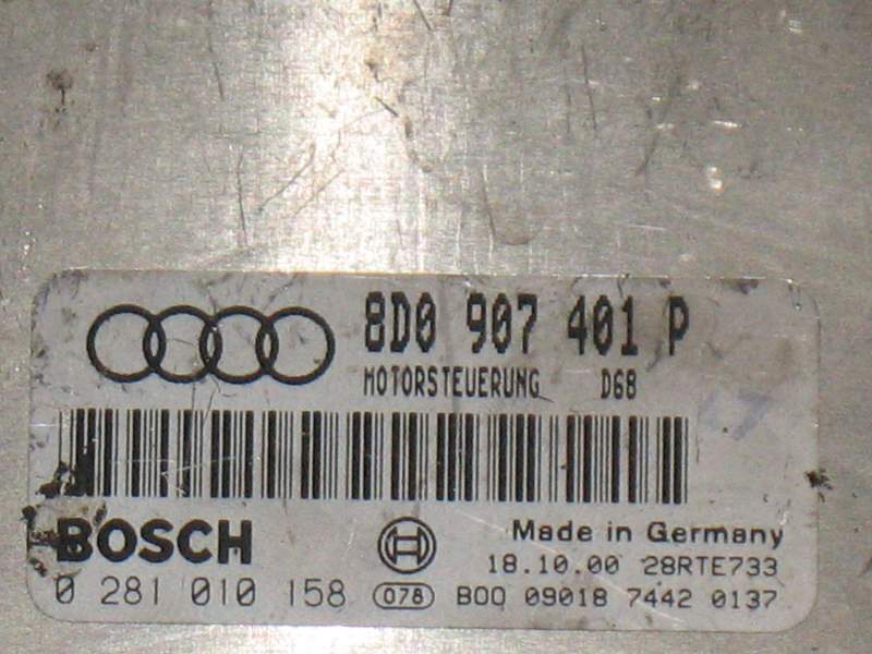 ECU AUDI A4 B5 2.5 TDI 0281010158 8D0907401P EDC 15M