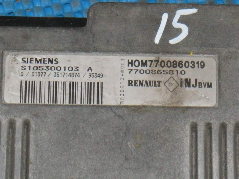 ECU RENAULT MEGANE 1.6 8V, S105300103A HOM7700860319 7700865810