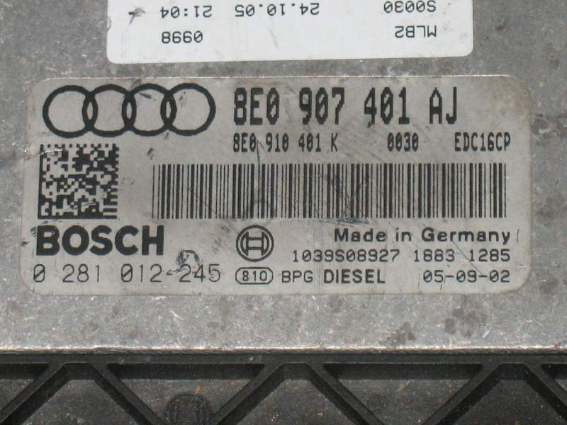 ECU Audi A4 3.0 TDI EDC16CP34 0281012245 8E0907401AJ 8E0910401K