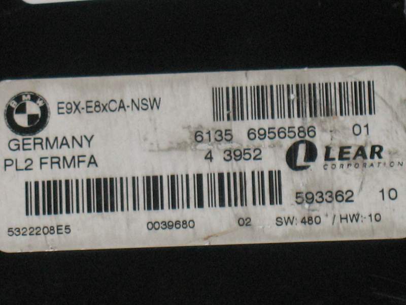 Ecu bmw pl2 frmfa 6956586 6135 6956586-01 593362 e9x-e8xca-nsw