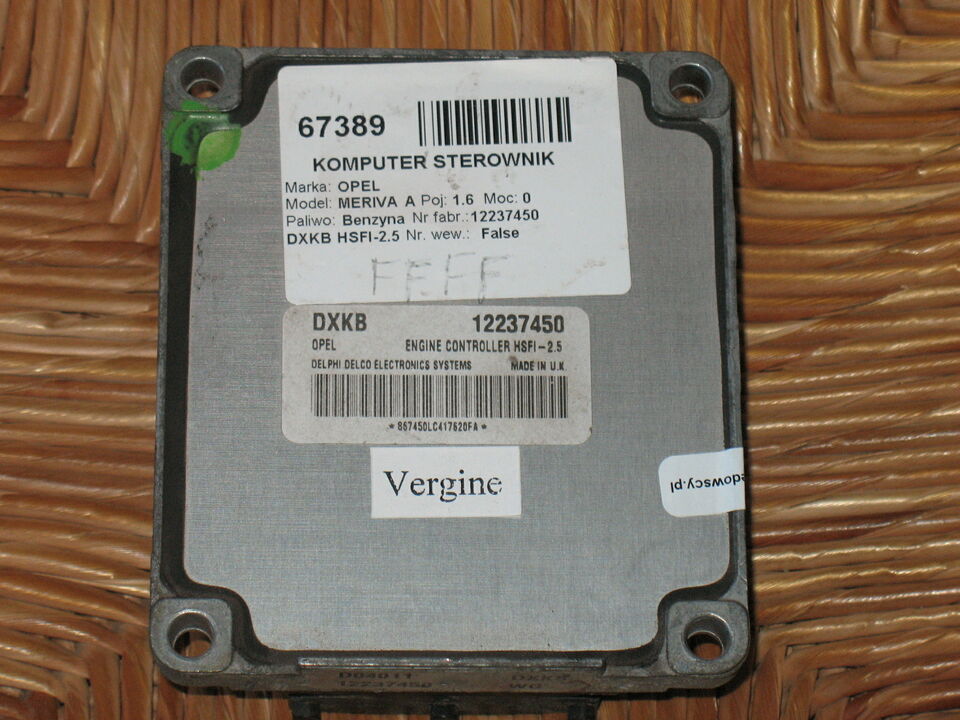 Opel Meriva A1.6 16v Z16SE ECU 12237450 / DXKB / HSFI2.5