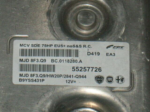 ECU FIAT FIORINO 1.3 55257726 75HP MJD 8F3.Q9 HW20P