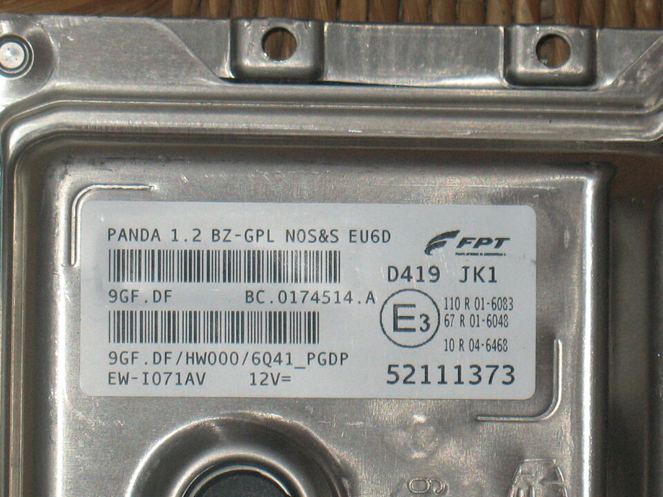 ECU CENTRALINA FIAT PANDA 1.2 GPL LPG 52111373 9GF.DF HW000