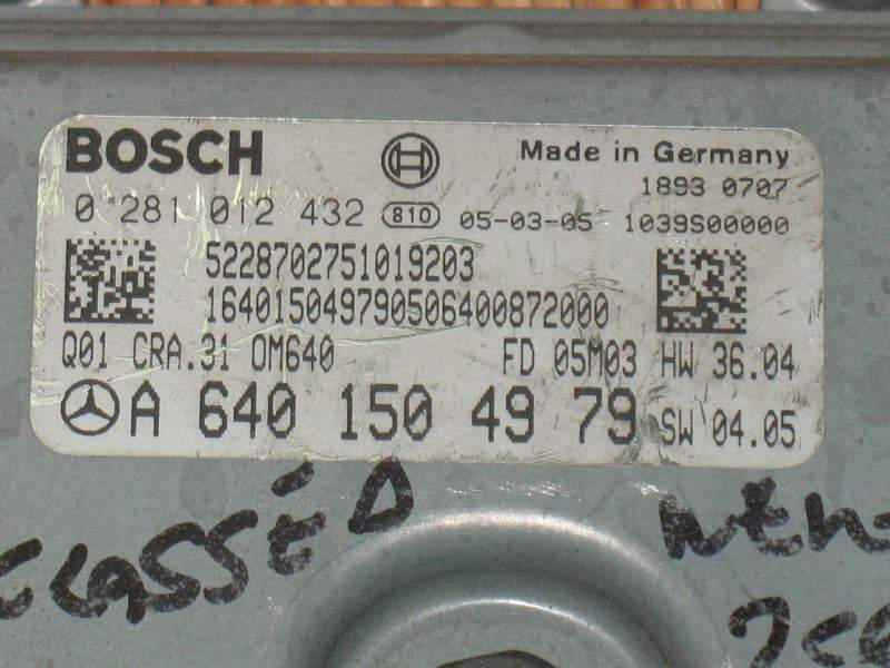 ECU MERCEDES A6401504979 6401504979 BOSCH 0281012432 EDC16C32-4.31
