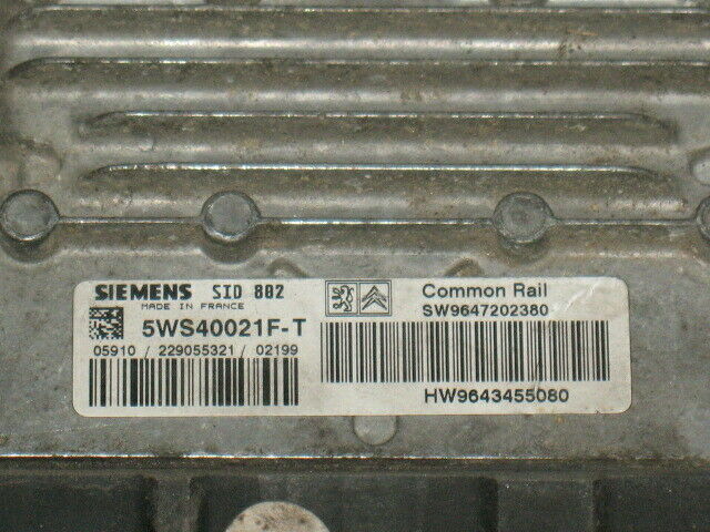 ECU CITROEN PEUGEOT SID 802 5WS40021F-T 9647202380 9643455080