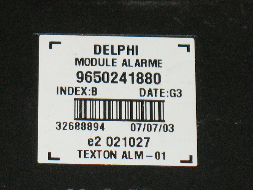 CITROEN C3 Pluriel '03 Delphi Alarm Module ECU 9650241880