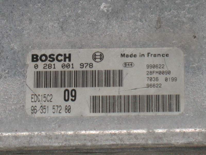 Ecu PEUGEOT 2.0 HDI BOSCH 0281001978 9635157280 EDC15C2 1C