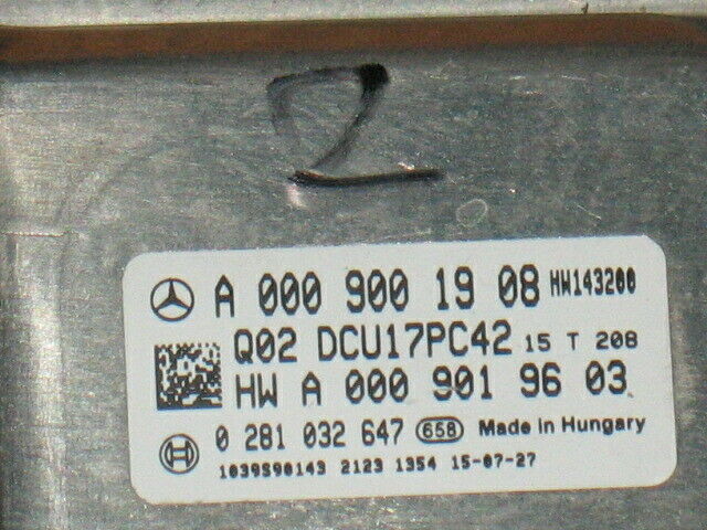 ECU MERCEDES E220 E2.1 0281032647 DCU17PC42 A0009001908