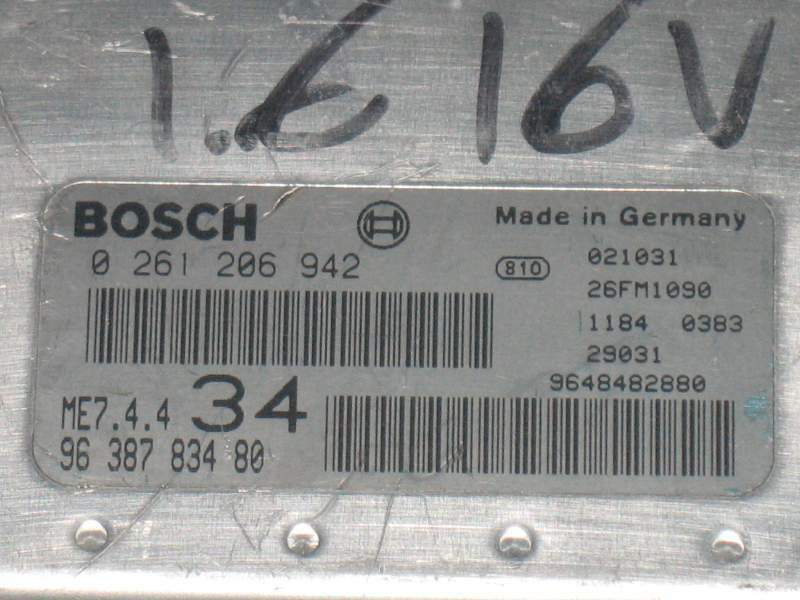 ECU PEUGEOUT 206 1.6 16V BOSCH 0261206942 ME7.4.4